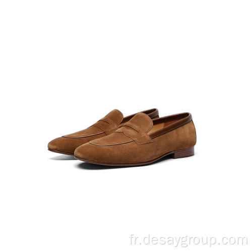 Chaussure homme en daim de vache souple